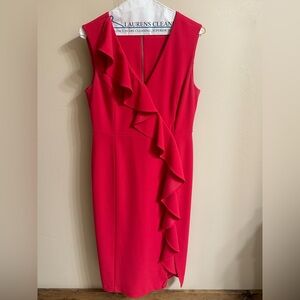 Elegant Red Ruffle Dress